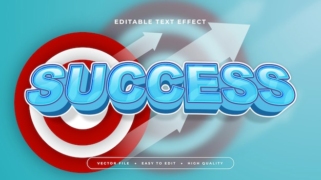 blue white and red success 3d editable text effect font style