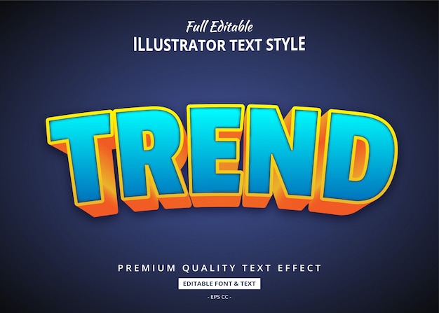 Blue Yellow Gradient Trend Text Style Effect