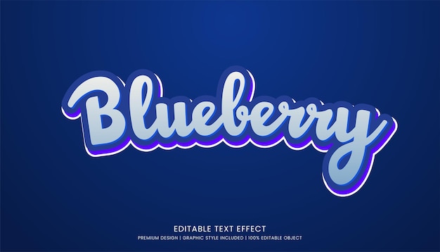 blueberry editable text effect template bold typography and abstract style