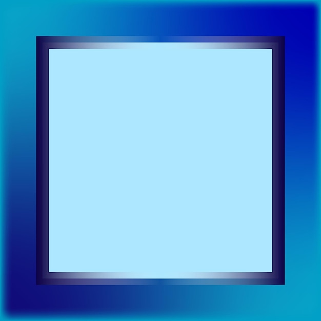 Blueblue mirror frame on white background