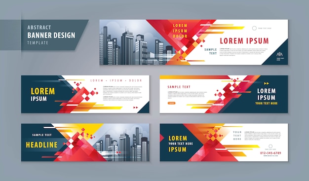 Bộ banner hình học trừu tượng