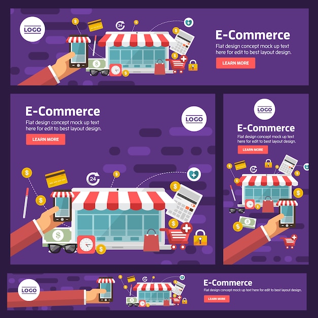 Bộ banner vector cho doanh nghiệp kỹ thuật số