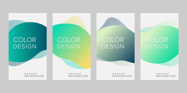 Bộ banner vector thiết kế màu gradient nền trừu tượng