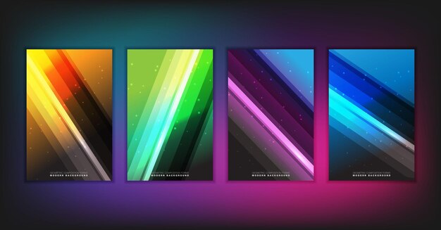 Bộ hình ảnh vector nền hiện đại với các hình tam giác và mẫu trang trí trừu tượng
