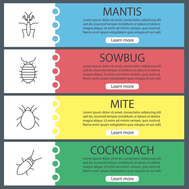 Bộ mẫu banner web côn trùng