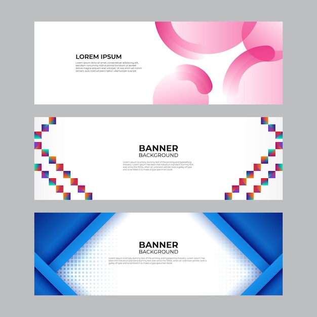 Bộ mẫu web thiết kế banner trừu tượng. Banner web tiêu đề ngang. Mẫu nền pattern banner thiết kế đồ họa trừu tượng vector.