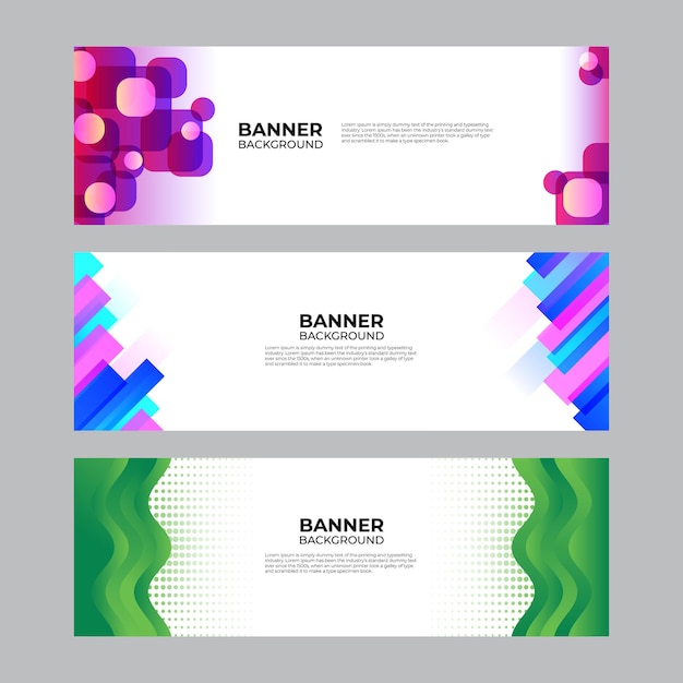 Bộ mẫu web thiết kế banner trừu tượng. Banner web tiêu đề ngang. Mẫu nền pattern banner thiết kế đồ họa trừu tượng vector.