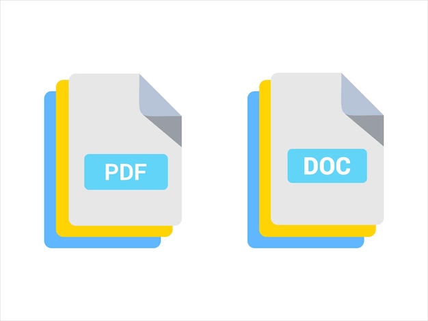 Bộ sưu tập biểu tượng Tệp tin các biểu tượng vector trên nền trắng minh họa vector