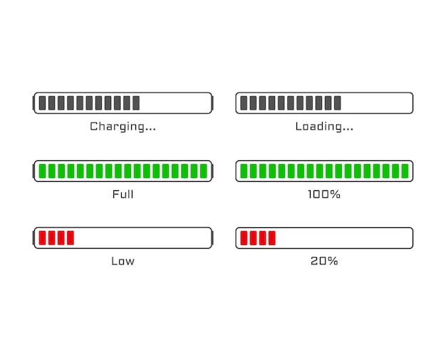 Bộ sưu tập biểu tượng trạng thái thanh tải Vector hình ảnh minh họa Bộ biểu tượng vector đã tải Tiến trình tải xuống Tải xuống hoặc Tải lên