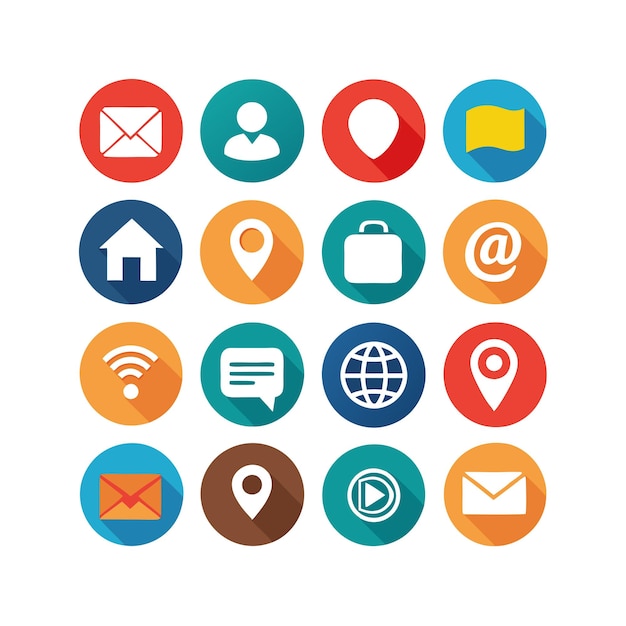 Bộ sưu tập bộ biểu tượng Liên Hệ Với Chúng Tôi cho các trang web và ứng dụng di động