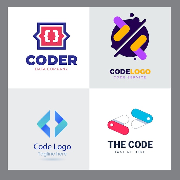Bộ sưu tập các mẫu thiết kế Logo Code Boost, vector ý tưởng, biểu tượng mẫu logo Rocket Code