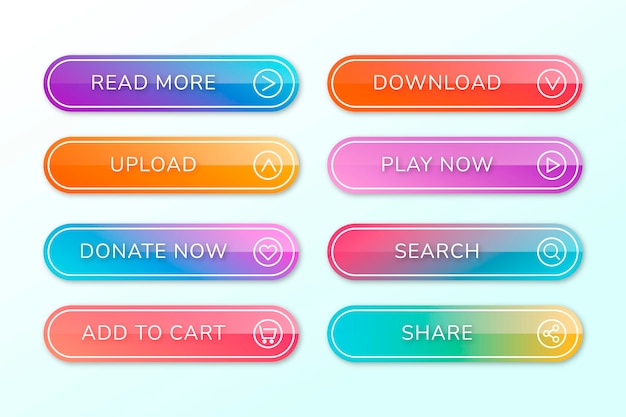 Bộ sưu tập nút kêu gọi hành động gradient