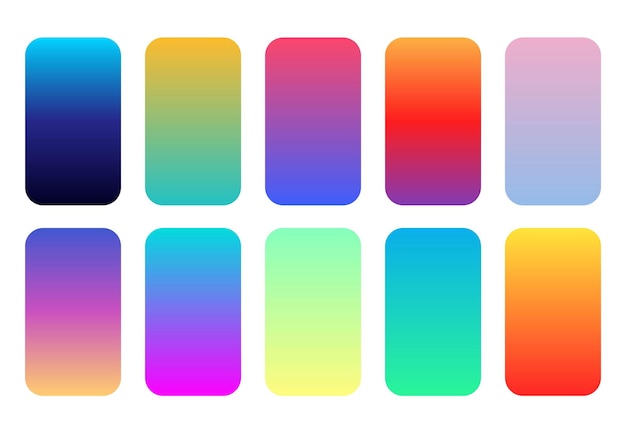 Bộ tông màu gradient rực rỡ cho vector bản thuyết trình hiện đại
