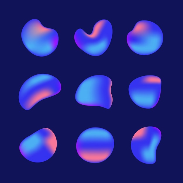 Bộ yếu tố hình dạng gradient голографический óng ánh lỏng