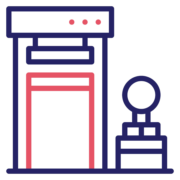 Boarding Gate vector icon illustration of Immigration iconset