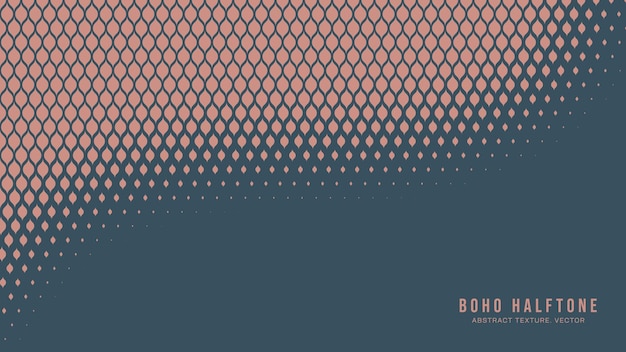 Boho Style Modern Half Tone Vector Curve Border Aesthetic Abstract Background