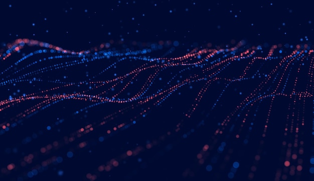 Bokeh particles embody AI and machine learning for futuristic science