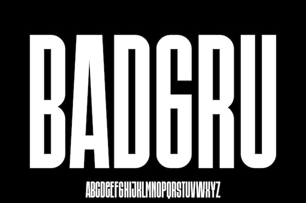 bold display alphabet font vector