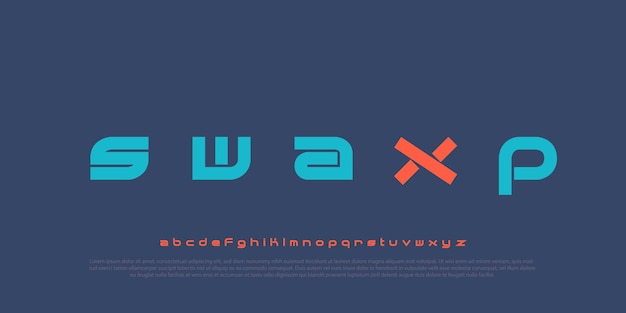 Bold Futuristic Sans Serif Font Vector Alphabet with Unique Style
