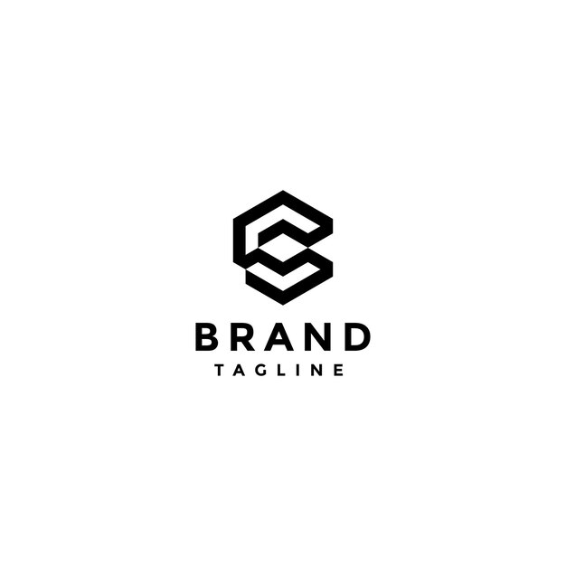 Bold Letter C Logo Design With Firm Lines. Hexagon Letter C Line Logo Design.
