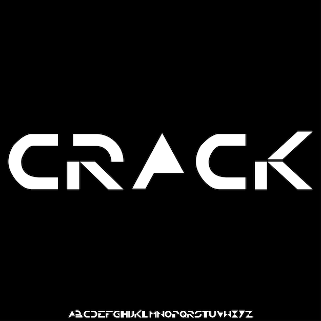 bold sans serif display font vector with cracked texture