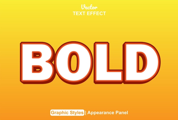 bold text effect with editable orange color graphic style