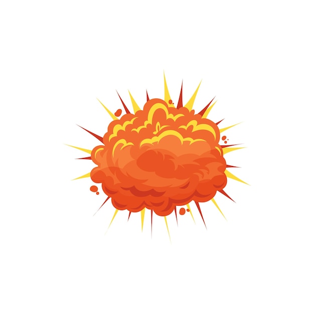 bomb boom fiery rays and burning fire burst effect