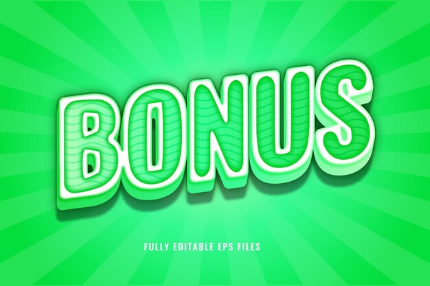 bonus 3d editable text effect