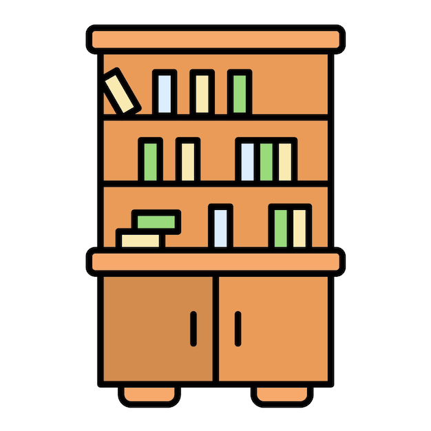 Book Case Flat Illustration