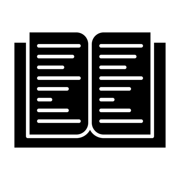 Book Glyph Solid Black Illustration
