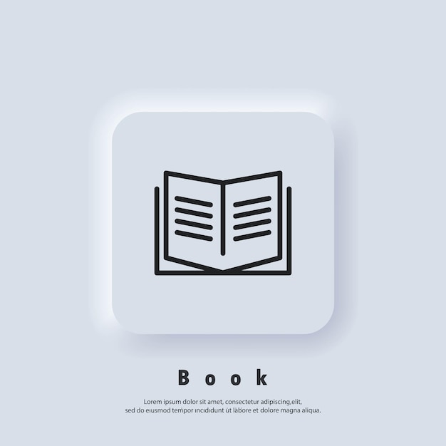 Book icon. Open book. Reading line icon. Book logo. Bookstore logo. Library sign. Education or educational symbol