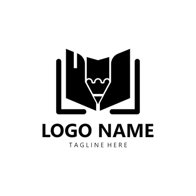 book pencil logo design vector