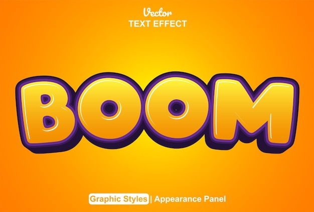Boom text effect with graphic style and editable