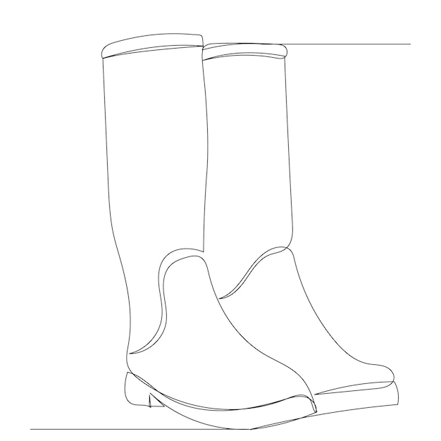 boots drawing by one continuous line