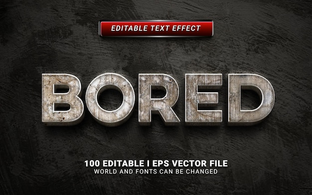 Bored text effect