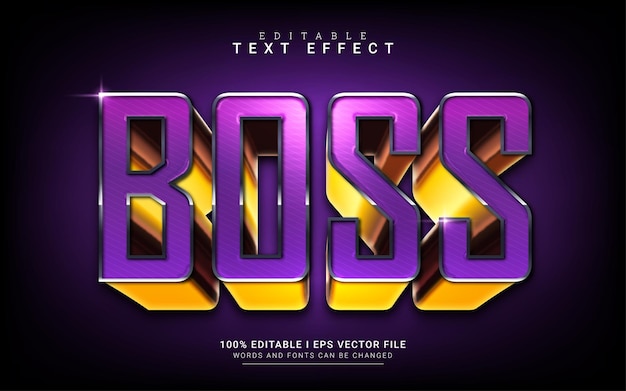 Boss 3d style text effect