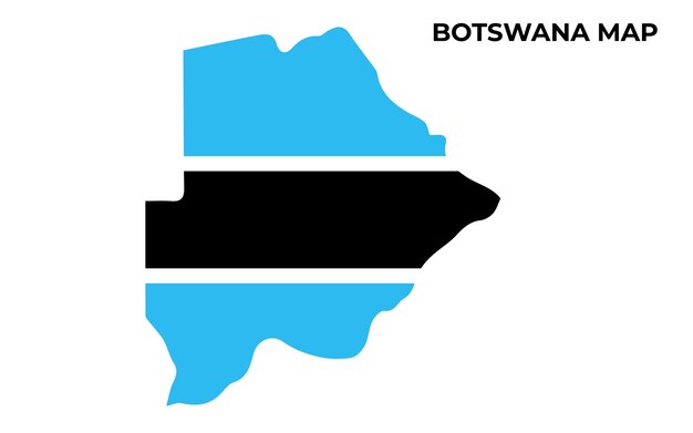 Botswana National Flag Map Design Illustration Of BotswanaCountry Flag Inside The Map vector image