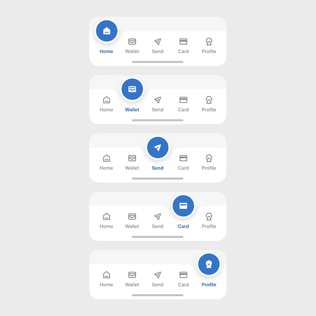 Bottom Navigation UI Mobile App Design Modern Minimal Interface