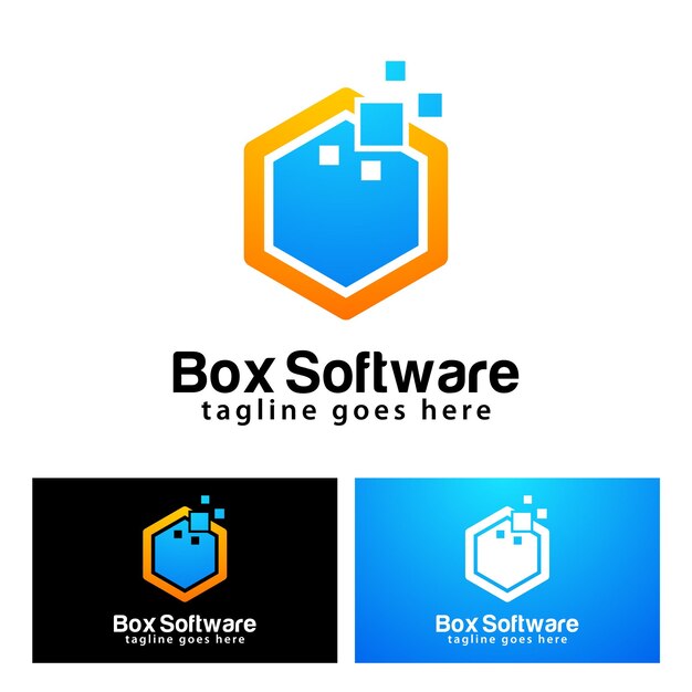 Box software logo design template