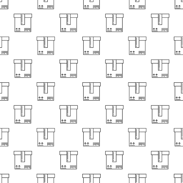 Box vector vector concept simple seamless pattern in line style