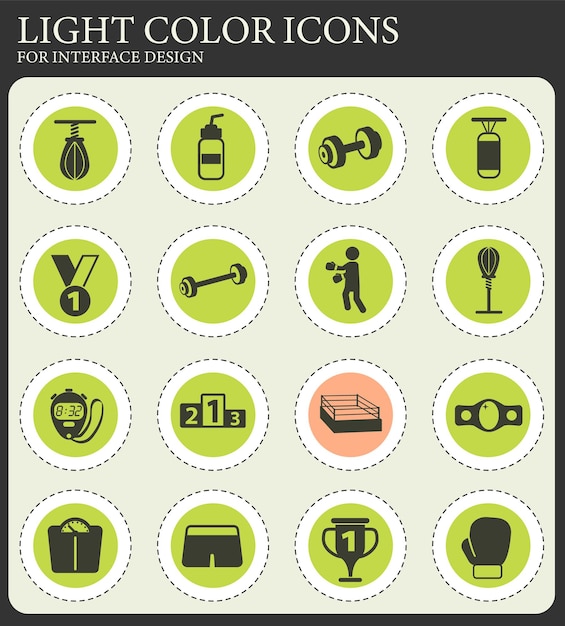 Boxing icon set