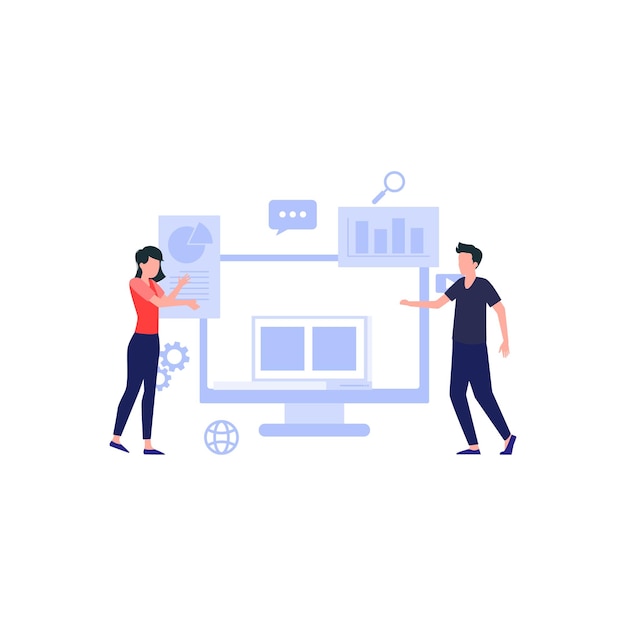boy and girl working on website design