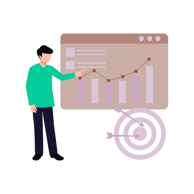boy looking at graph analytics