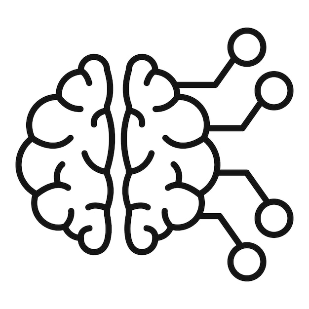Brain coping skills icon outline vector Health mental busy