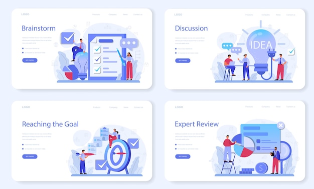 Brainstorm web banner or landing page set