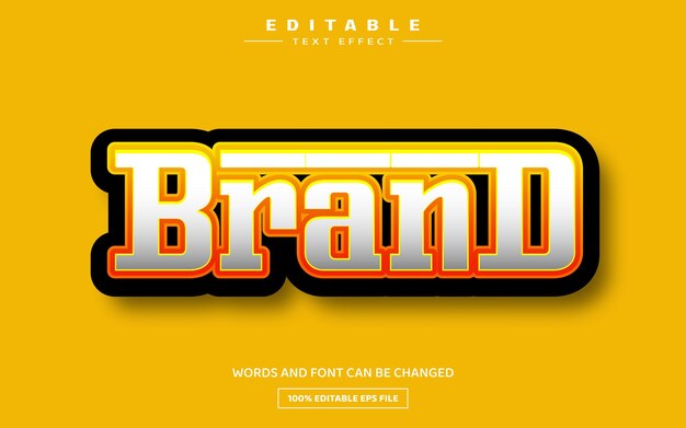 Brand 3D editable text effect template