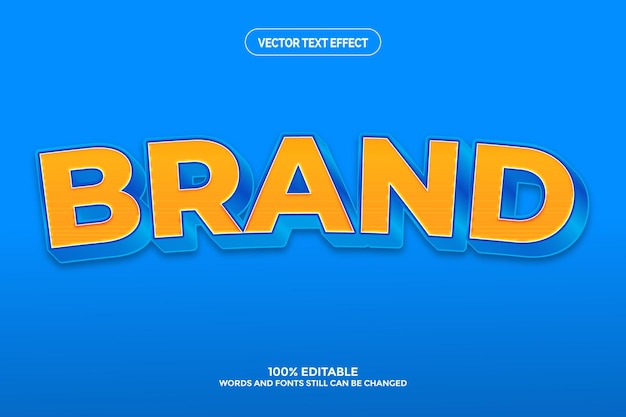 Brand 3D editable text effect template