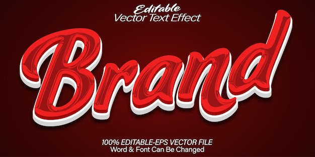 Brand Vector Text Effect Editable Alphabet Red Logo Company Product