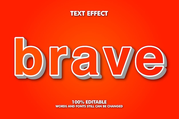 Brave Modern bold 3d typography cartoon editable text effect
