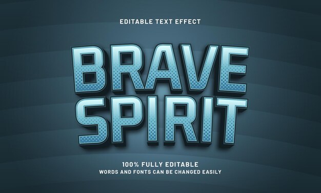 brave spirit editable text effect with a brave hero and super theme
